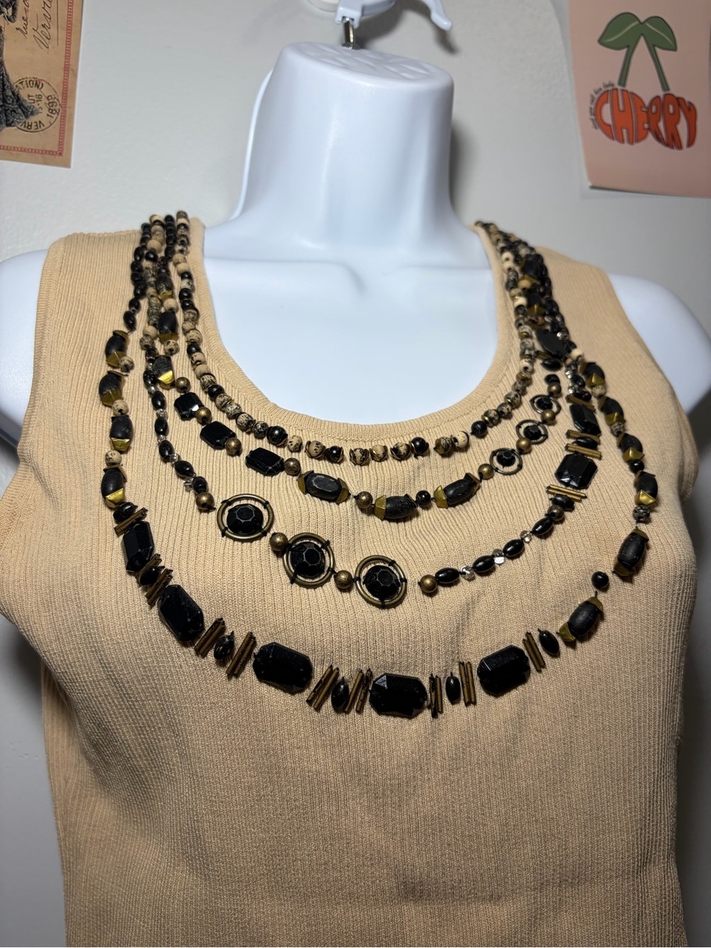 Ruby Rd. Beige and Gold Petite Top - Picture 3 of 4